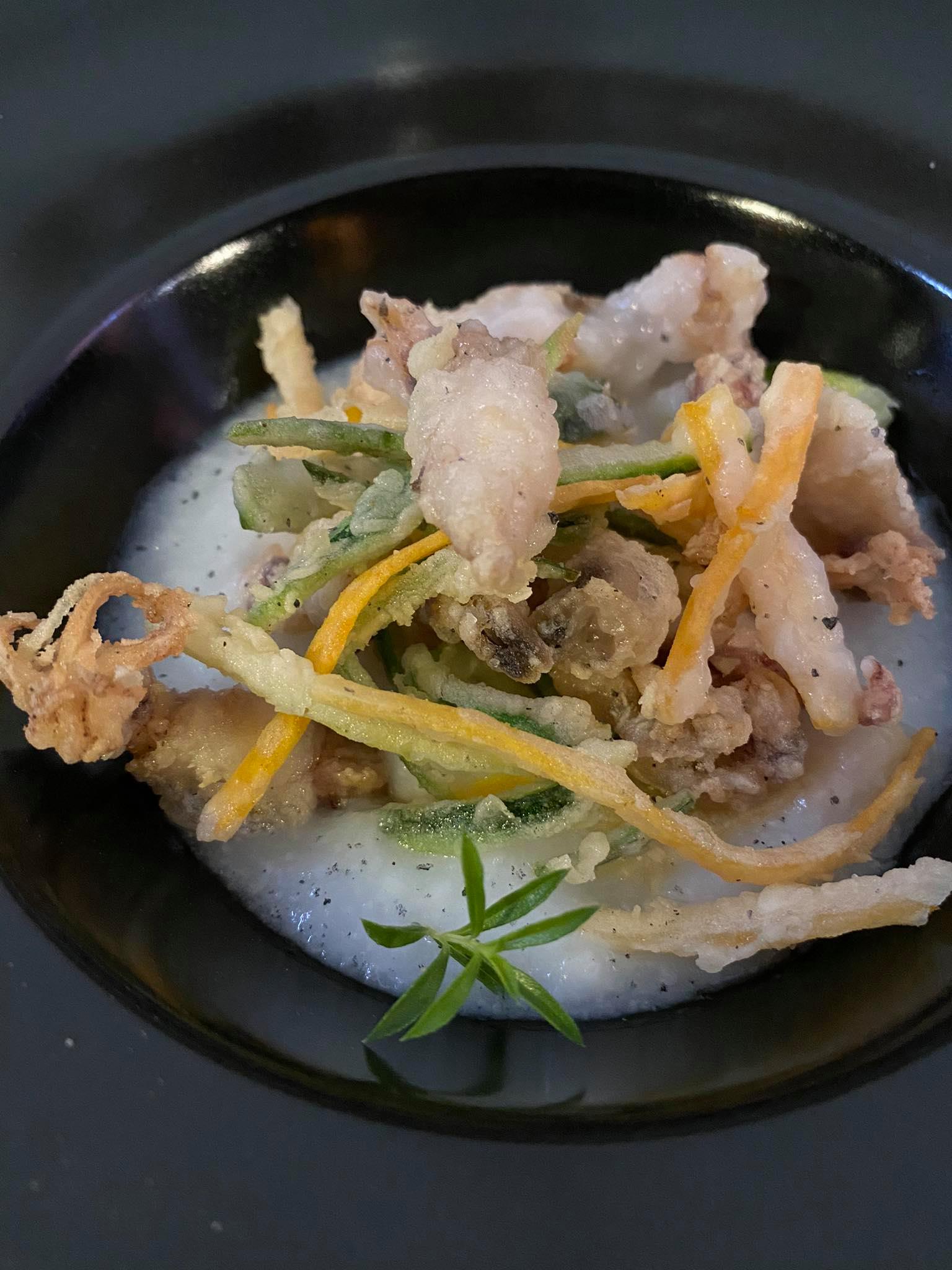 calamaretti polenta mais bianca